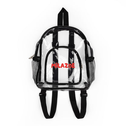 Clear Stadium Backpack – Black Trim Transparent Game Day Bag