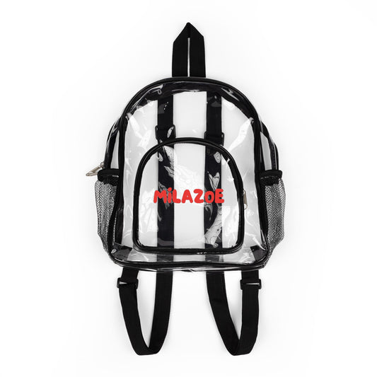 Clear Stadium Backpack – Black Trim Transparent Game Day Bag
