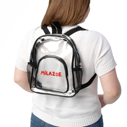 Clear Stadium Backpack – Black Trim Transparent Game Day Bag