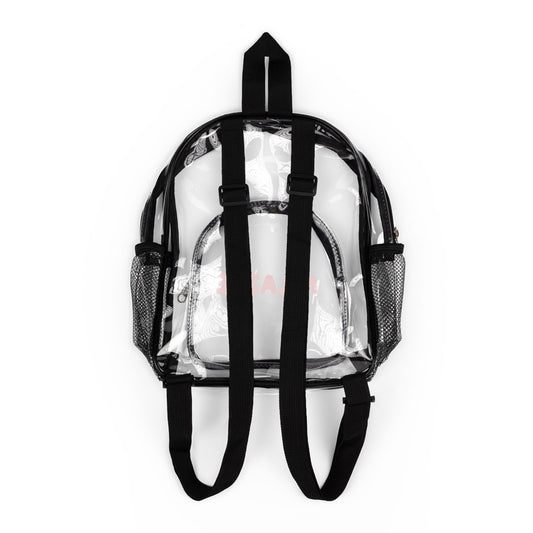 Clear Stadium Backpack – Black Trim Transparent Game Day Bag
